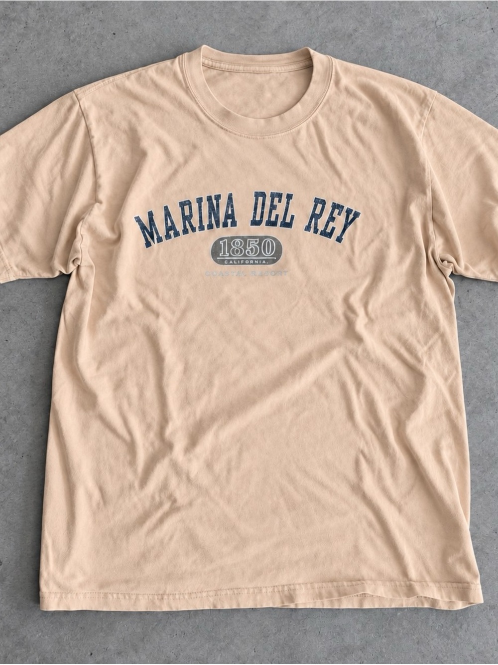 Marina Del Rey 1850 Light Beige Gildan Graphic T-Shirt